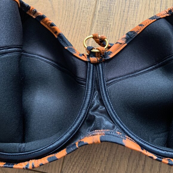 Women's Freya Roar Instinct Leopard Bandeau Halter Bikini Top Underwire Size 34G - Picture 6 of 9